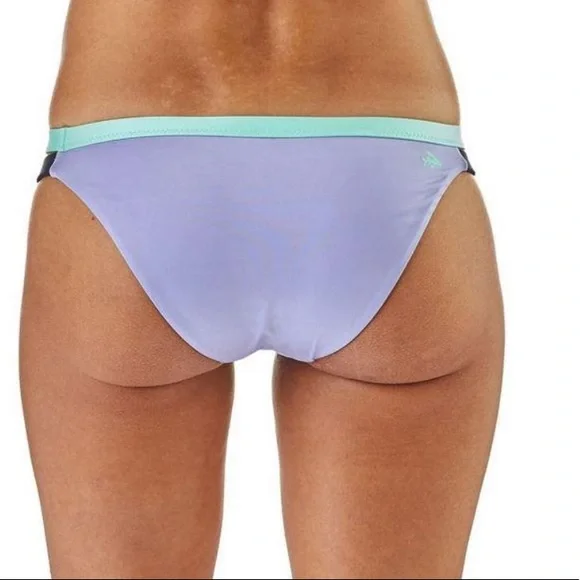 PATAGONIA WOMEN’S PURPLE NANOGRIP BANDED BIKINI BOTTOMS SIZE LARGE - Picture 2 of 8